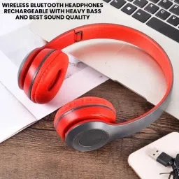 clairbell R47 Wireless (Portable Bluetooth Headphone) with Microphone, SD Card SupportE347 Bluetooth Headset image 2