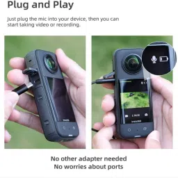 ELFOG Lavalier Clip-On Type-C Microphone for Insta360 ONE X2 & X3 Camera Camera Microphone image 3