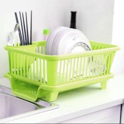 Dish Drainer Kitchen Rack 3 in 1 Large Sink Set Dish Rack Drainer, Drying Rack Washing Basket tray Plastic-29