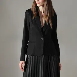 Women Solid Single Breasted Casual Blazer-image-65