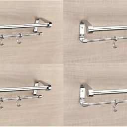 Stainless Steel Towel Rod/Towel Rack for Bathroom/Towel Bar/Hanger/Stand/Bathroom Accessories 24 inch 2 Bar Towel Rod ( Pack of 4) 24 inch 2 Bar Towel Rod-21