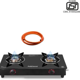 Combo with Hose Pipe ISI Certified LPG To PNG Convertible Glass Manual Gas Stove-image-59