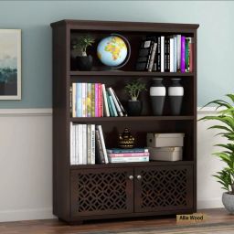 Solid Wood Semi-Open Book Shelf-14