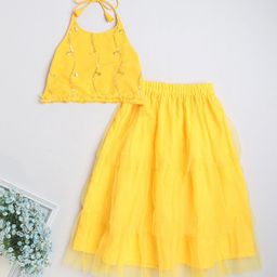 The Magic Wand Girls Embroidered Ready to Wear Lehenga & Blouse-image-15