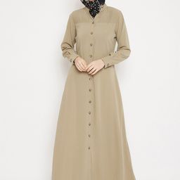 MOMIN LIBAS Women Beige Colored Solid Abaya Burqa-18