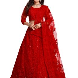 Warthy Ent Embroidered Semi-Stitched Lehenga & Unstitched Blouse With Dupatta-picture-20