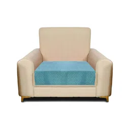 RRC Turquoise Blue Velvet 1 Seater Sofa Cover-image-81