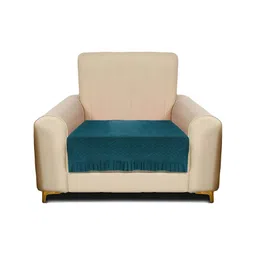 RRC Green Solid Velvet 1 Seater Sofa Cover-image-84