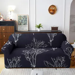 Cortina Black Quirky Printed 3-Seater Sofa Cover-image-99