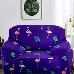 Aura Purple & Pink Printed Polyester 1 Piece Sofa Cover With Arms-picture-31