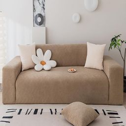 HOUSE OF QUIRK Brown Striped Jacquard Triple Seater Sofa Cover-image-25