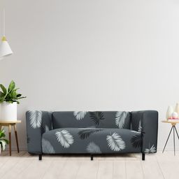 HOUSE OF QUIRK Navy Blue & Pink Floral Printed 2 Seater Stretchable Sofa Cover-13
