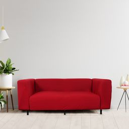 HOUSE OF QUIRK Red Solid Stretchable Non-Slip Sofa Slipcove-image-13