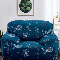 Cortina Set of 5 Teal Blue Printed Sofa Covers-image-25