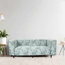 HOUSE OF QUIRK Grey Printed 3-Seater Stretchable Non-Slip Sofa Cover-image-96