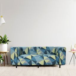 HOUSE OF QUIRK Blue Prism 1-Seater Stretchable Non-Slip Sofa Cover-image-33