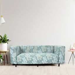 HOUSE OF QUIRK Grey Printed 3-Seater Stretchable Non-Slip Sofa Slipcover-image-73