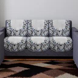 Kuber Industries Grey 6 Pieces Printed 3-seater Sofa Covers-24