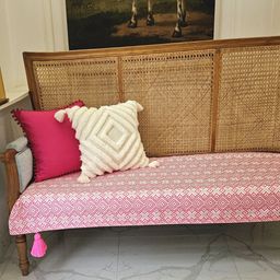 THROWPILLOW Pink & White Printed Polyester 1 Piece Sofa Cover image 3