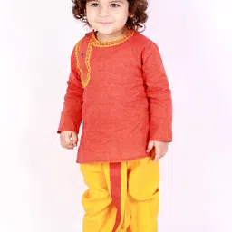 KID1 Infant Boys Embroidered Pure Cotton Kurta with Dhoti Pants-image-51