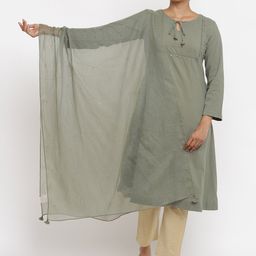 W The Folksong Collection Women Green Dupatta-picture-20