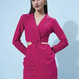 Athena Fuchsia Shirt Collar Dress-picture-44