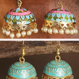 OOMPH Set of 2 Gold-Plated Dome Shaped Jhumkas Earrings-10