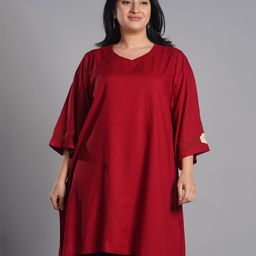 LetsDressUp PLus Size Printed V-Neck A-Line Kurta-picture-24