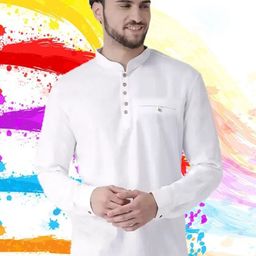 TABARD Mandarin Collar Cuff Sleeves Curved Straight Cotton Kurta-picture-30