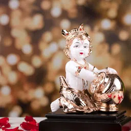 TYOOHAR Gold-Toned Bal Krishna Religious Idol Showpiece-image-33