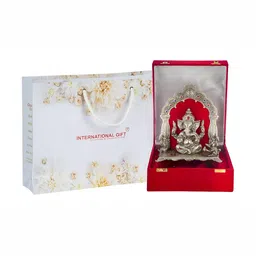 INTERNATIONAL GIFT Silver toned Plated Ganesha Idol Showpiece-image-97