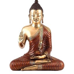 CraftVatika Gold-Toned & Bronze-Toned Abhaya Blessing Buddha Idol Showpiece-image-48