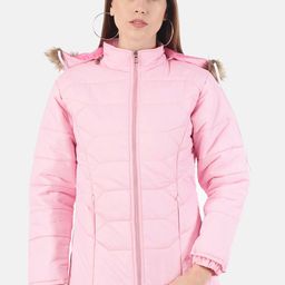 VOXATI Women Pink Longline Padded Jacket-image-82