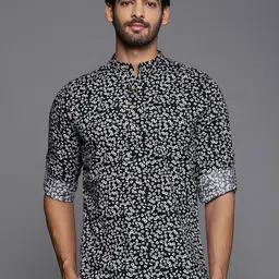 Indo Era Mandarin Collar Abstract Printed Kurta-17