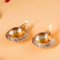 DecorTwist GoldToned 2 Pieces Large Size Kuber Diyas-image-27