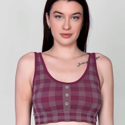 Gopalvilla Checked Full Coverage Workout Bra with All Day Comfort-22