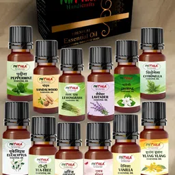 MITHILA Handicrafts Set Of 12 Essential Aroma Oils-10ml Each-25