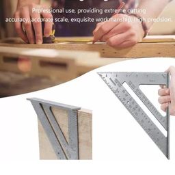 VITSZEE Double Side Triangle Scale Heavy Duty Strong Cast Aluminum Body Accurate Rafter Square Carpenter Measuring Triangle Ruler Protractor for Woodworking and Carpentry image 2