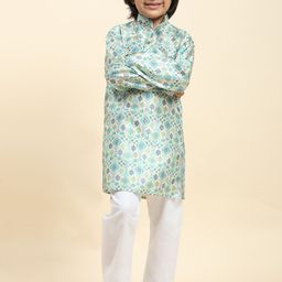Pro-Ethic STYLE DEVELOPER Boys Ethnic Motifs Printed Mandarin Collar Kurta With Pyjamas-74