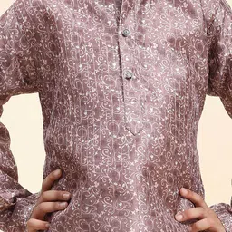 Pro-Ethic STYLE DEVELOPER Boys Ethnic Motifs Printed Regular Kurta With Pyjamas image 3