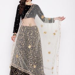 Clora Creation Ethnic Motifs Embellished Gotta Patti Net Dupatta-picture-2
