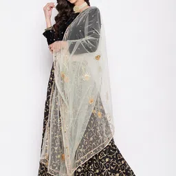 Clora Creation Ethnic Motifs Embellished Gotta Patti Net Dupatta image 4