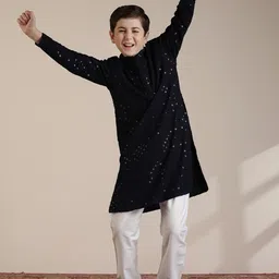 Manyavar Boys Embroidered Regular Sequinned Kurta with Pyjamas-54