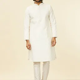 Manyavar Men Embroidered Regular Sequinned Kurta with Pyjamas-picture-51