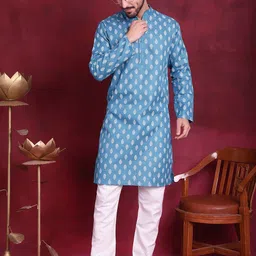 Jompers Floral Printed Pure Cotton Kurta With Churidar-image-99