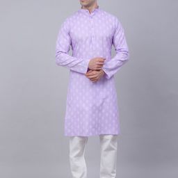 Jompers Men Purple Floral Printed Kurta with Churidar-picture-35