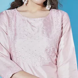 PPTOSS Ethnic Motifs Sequinned Yoke Design Regular Kurta With Trousers & Dupatta image 2