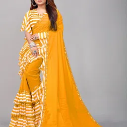 Rashiklal and Co. Leheriya Mirror Work Pure Georgette Leheriya Saree-picture-37