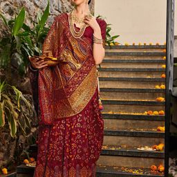 KALINI Woven Design Zari Patola Saree-picture-17