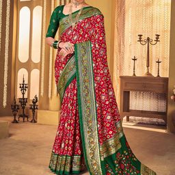 Anouk Ethnic Motifs Woven Design Zari Silk Blend Saree-picture-11